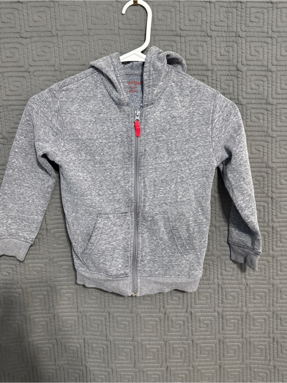 Cat and Jack Boys XS 4 5 Charcoal Gray Fleece Full Zip Hoodie Jacket Sweatshirt
